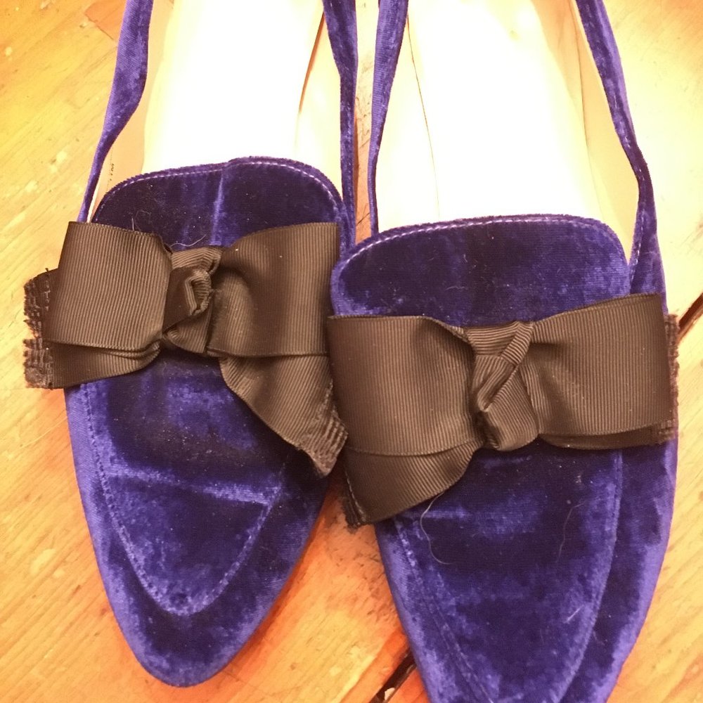 Blue Velvet Kate Spade loafers